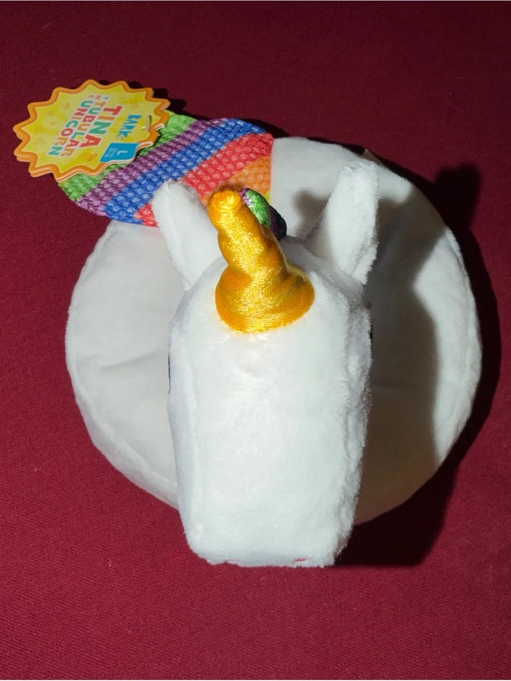 TINA TUBULAR UNICORN DOG TOY Squeak Plush LARGE New With Tags rainbow Squeaky Lg